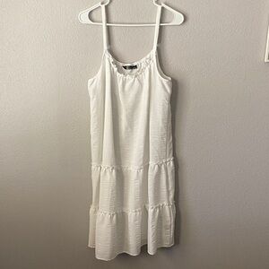 Mlle Gabrielle Elegant White Tiered Swim Coverup